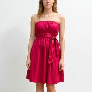 2/$15 The Limited Strapless Sash Dress Pink Party Size 6